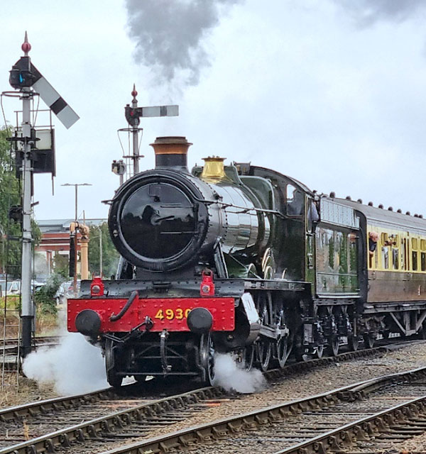 And away! 4930 Hagley Hall leaves Kidderminster after the ceremony to bless the locomotive and reveal nameplates, photo Mike Anderson